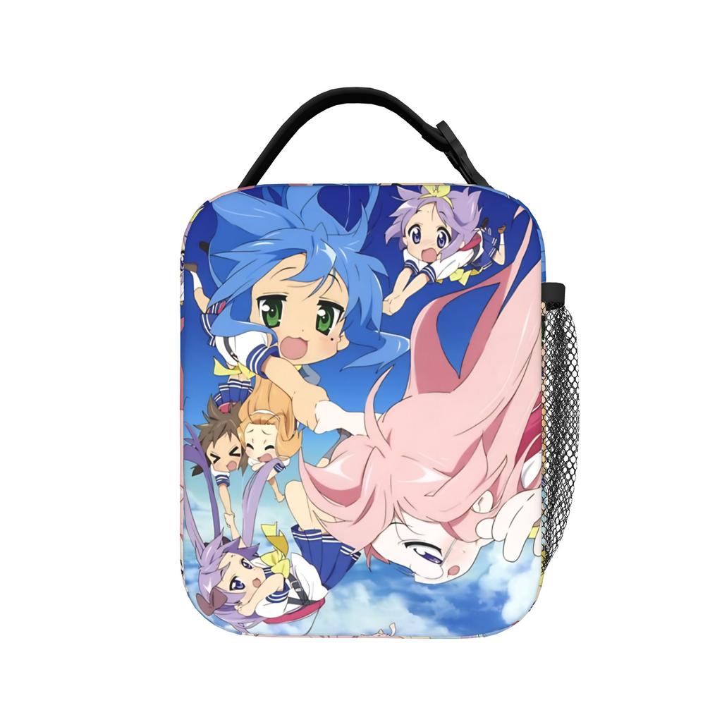 Anime Girls Lucky Star Insulated Lunch Bag Portable Izumi Konata Reusable Thermal Bag Lunch Box Tote Beach Picnic Men Women