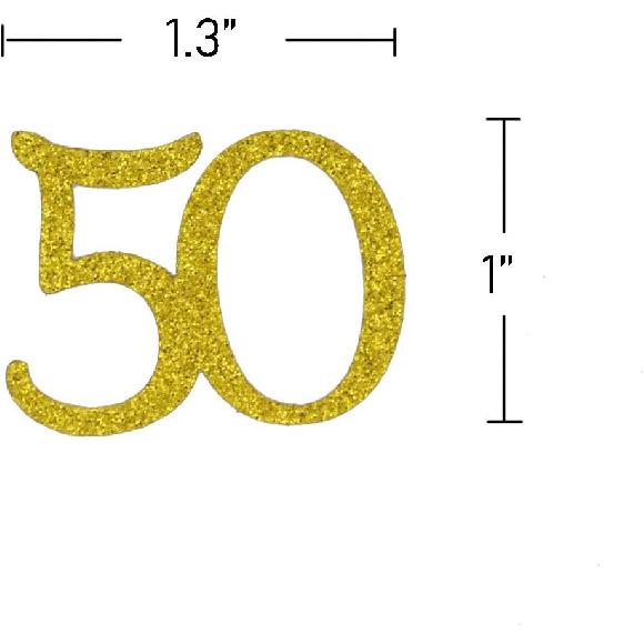 Happy 50th Birthday Confetti, 100 Pcs Glitter Gold Number 50 Table Confetti for 50th Birthday, Anniversary Party Supplies (50,Gold)