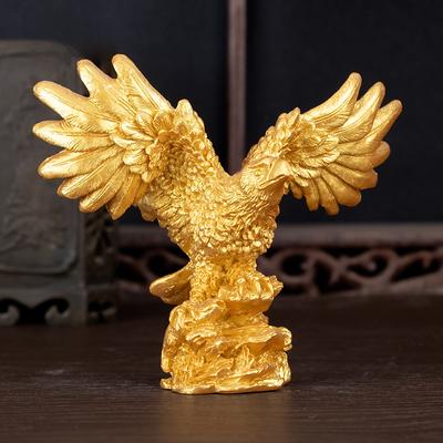 Resin Golden Eagle Figurine Home Protection and Wealth Attraction for The Office Decor