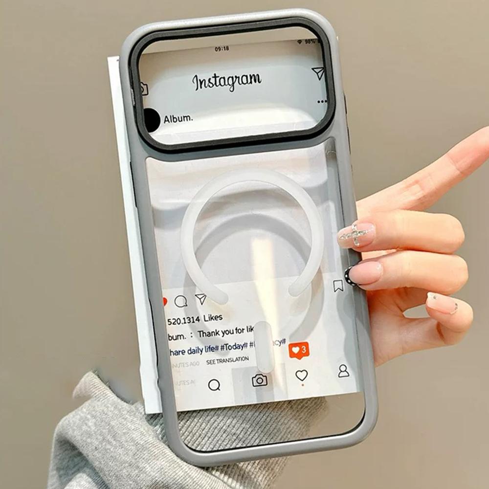 

Magnetic Clear Wireless Charging Phone Case For iPhone 17 16Plus 15 14 13 12 Pro Max 11 For Magsafe Hit Color Bumper Armor Cover iPhone 15 серый