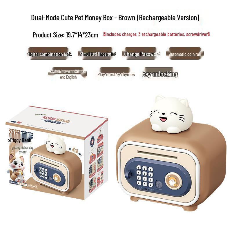 Kids' Musical Safe Piggy Bank: Large Capacity Password Savings Box and Toy