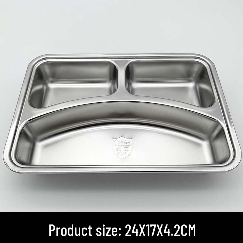 

Stainless Steel Rectangular 3-Compartment Plate