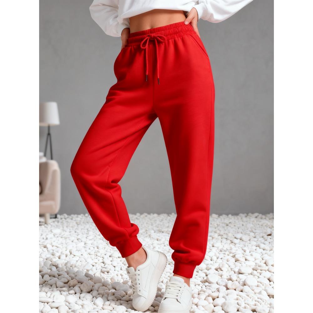 

Однотонные женские повседневные спортивные штаны для бега, тренировок, зимние теплые брюки, брюки для пары, свободные, базовые, для улицы S