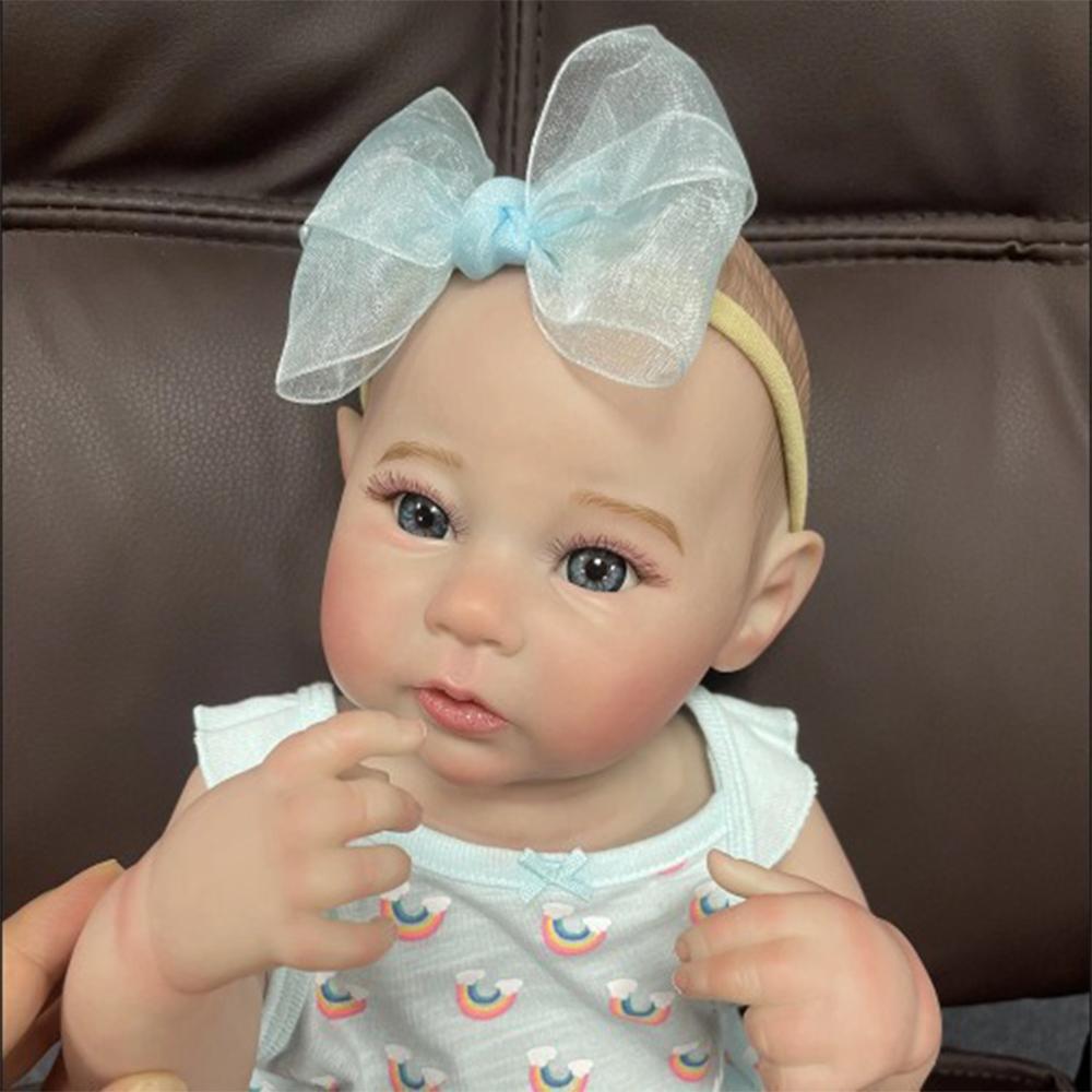 18 Zoll Rabe Ganzkörper Silikon Vinyl Mädchen Waschbare Reborn Babypuppe Mit Gemalten Lebensechten Haaren Bebe Reborn Spielzeug Weihnachtsgeschenk