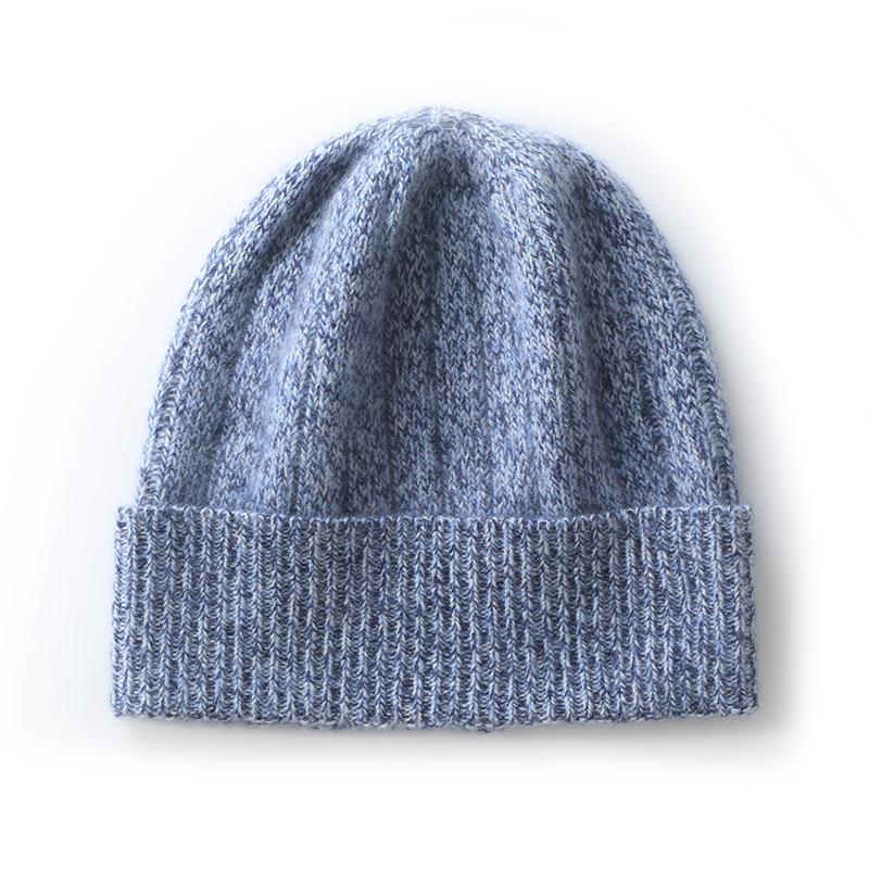 Korean Style Women's Heather Cashmere Knit Beanie: Street Fashion, Versatile, Ear Protection, Casual Postpartum Hat