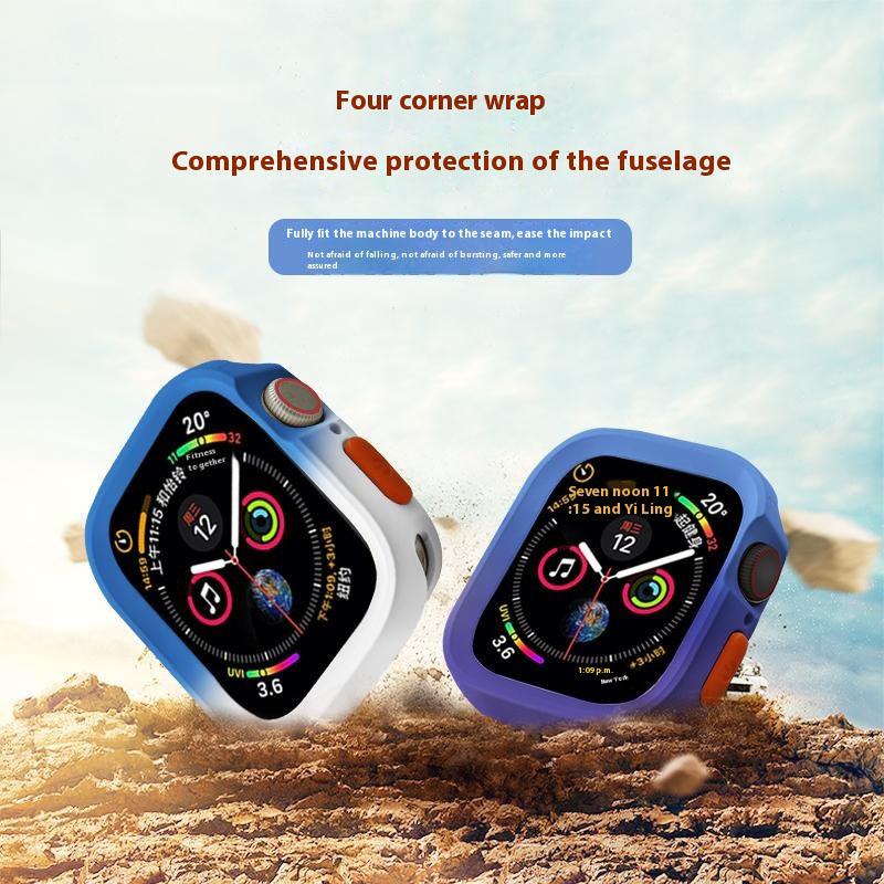For Apple Watch Series SE3/SE2/SE1/ 6/5/4 44mm/7/8/9 45mm Dual Color TPU Watch Case