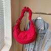 Nylon Cloth Down Cotton Clothes Bag Women's Autumn and Winter Casual Pleated Shoulder Bag Large Capacity Commuter Messenger Tote Bag