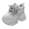 New Women Autumn Sport Dad Shoes High Top Chunky Casual Sneakers Thick Bottom Mesh Shoes Woman 10CM Lace-up Platform Sneakers