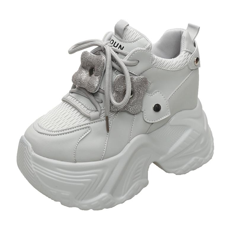 10CM Women Casual Platform Sneakers High Heels New Spring Sports Vulcanized Shoes Cute Trainers Chunky Sneakers Zapatos Mujer