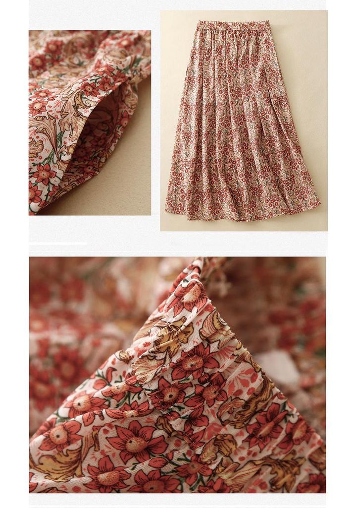Summer 2025 Plus Size Casual Loose Printed Skirt