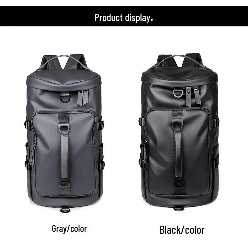 Stylish Leather Travel Bag: Portable, Large Capacity, Dry & Wet Separation, Lightweight Fitness Bag with Double Straps