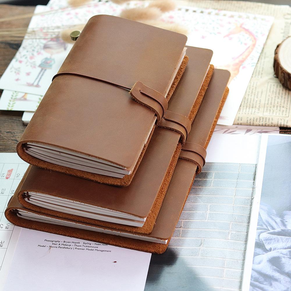 100% Genuine Leather Journal Refillable Travel Notebook Retro DIY Handmade Diary Sketchbook School Office Gift