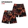 Pantaloncini Casual da Uomo con Elemento Fulmine Oscuro Naturale Europeo e Americano Pantaloni da Spiaggia