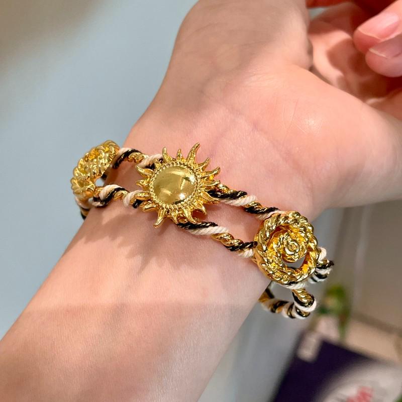 

Плетеный металлический браслет-манжета с подсолнухом, регулируемый: Винтажный женский браслет с полым дизайном