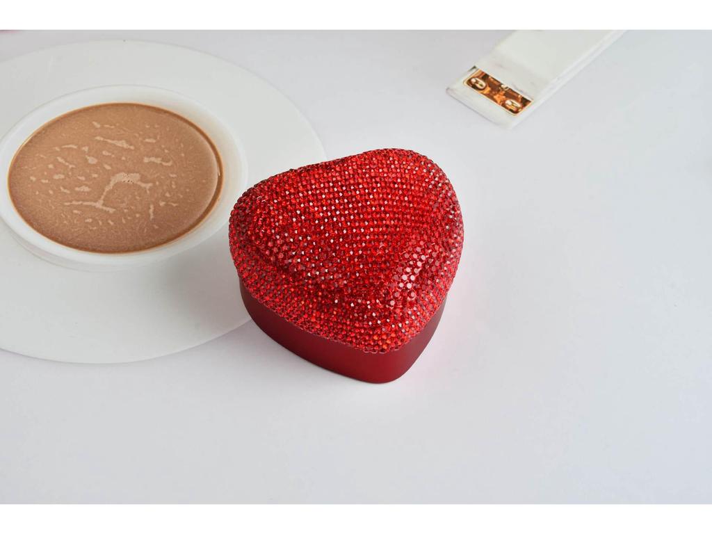 Luxury Diamond-Studded Heart LED Jewelry Pendant Box for Necklace, Earrings, or Ring