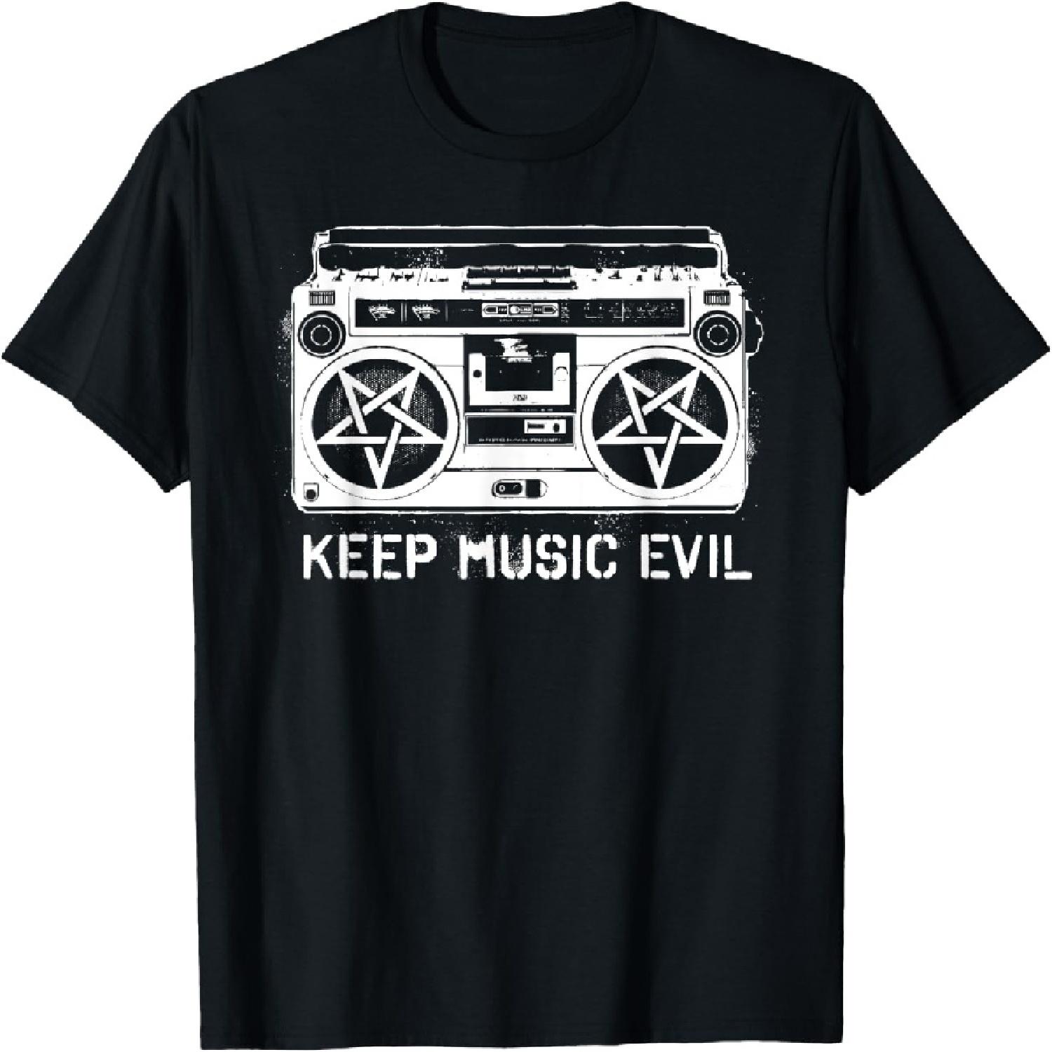 

Keep Music Evil Satanic Pentagram Cassette Player T-Shirt XXXXXL різнокольоровий