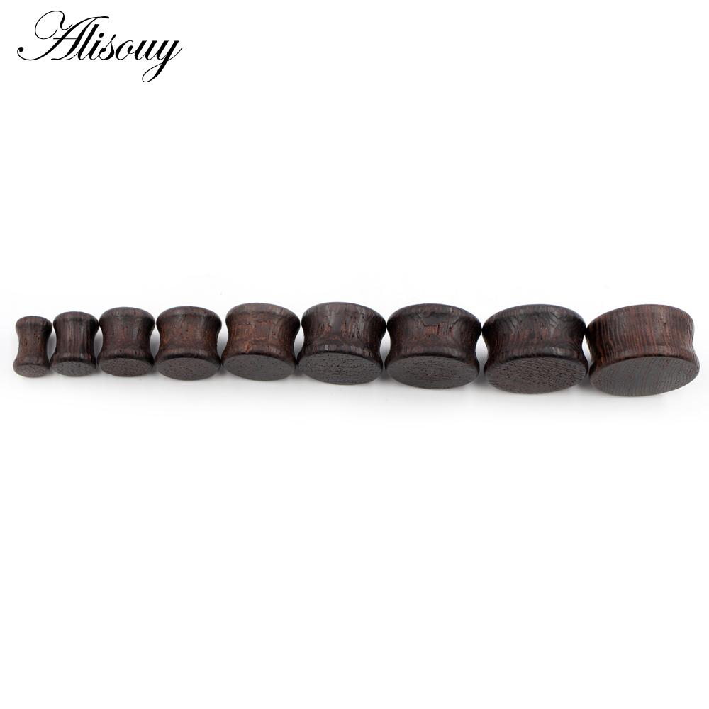 Alisouy 2pcs 6-22mm Wood Double Flared Ear Expander Flesh Tunnels Plugs Gauges Stretcher Extender Earring Body Piercing Jewelry