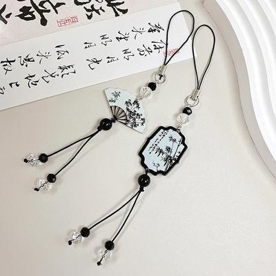 1Pc Chinese Style Anti-lost Phone Lanyard Retro Tassel Pendant Keychain Bag Charms Backpack Hanging Decoration Fashion Jewelry