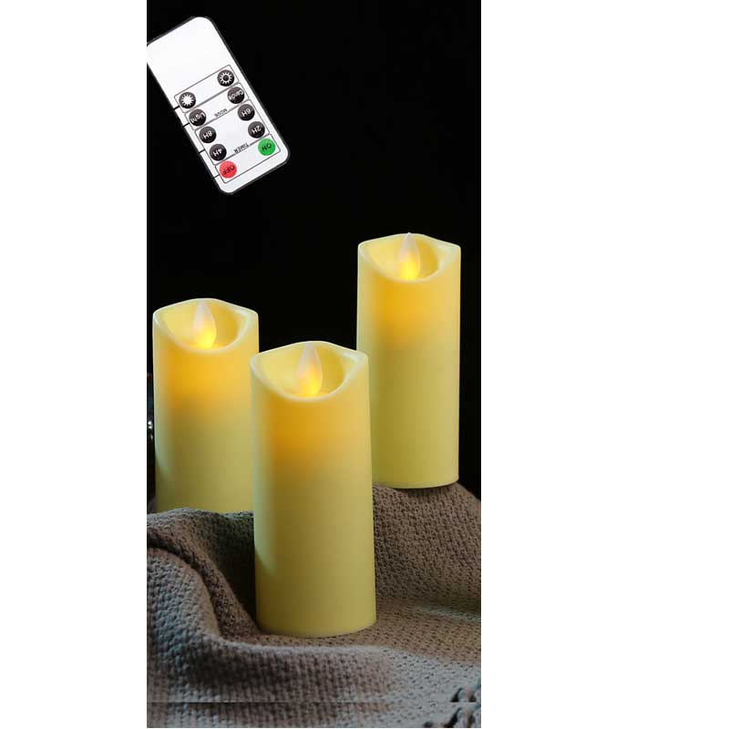 1/3/6 PCS Remote Control Religious Church LED Candles,12.5 Cm/5 Inch Height Votive Plastic Pillar Candles Tear Drop