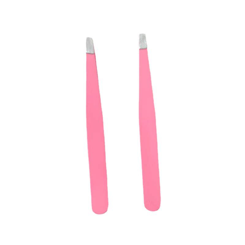 Pink Stainless Steel Tweezers: Eyebrow Shaping & Eyelash Curler Tool
