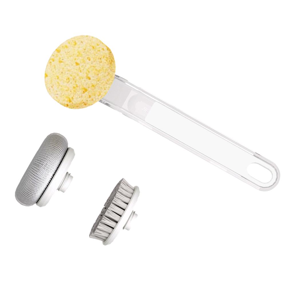 Kitchen Dish Brushes 3 in 1   Handle Pot Pan Sponge Scrubber Brush Cleaning Tool Set