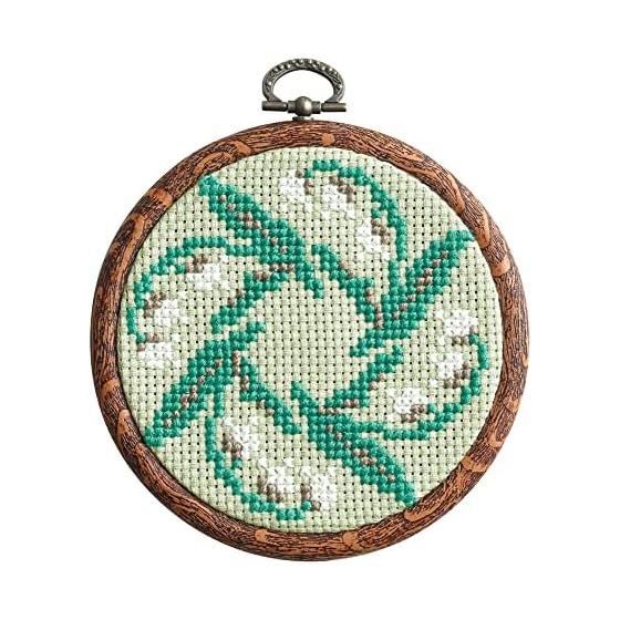 Olympus yarn cross stitch kit &Botanical Lily of the Valley 7561 with special hoop