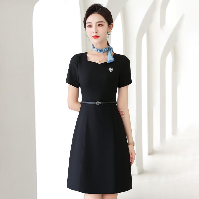 

Elegant Summer V-Neck Short Sleeve Work Dress 4XL