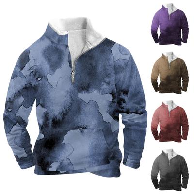 Wiosenno-jesienna męska bluza ze stójką to luźne swetry na świeżym powietrzu