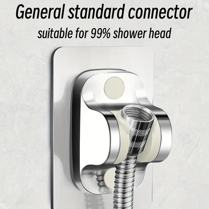 1Pcs Shower Head Stand Adjustable Wall-Mounted Shower Head Stand Self-adhesive Shower Head Handheld Stand Bathroom Accessory