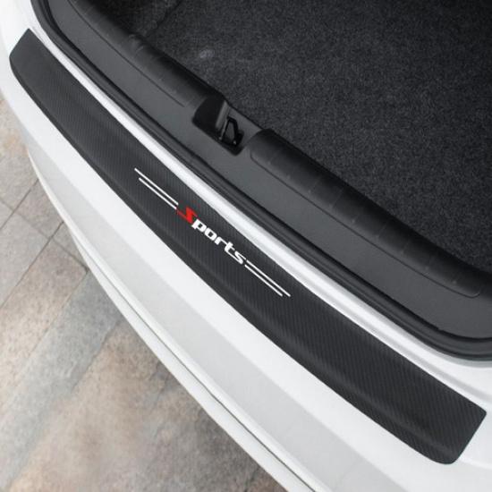 1Pc Car Rear Bumper Guard Sticker Trunk Carbon Fiber Trim Protector Accessories