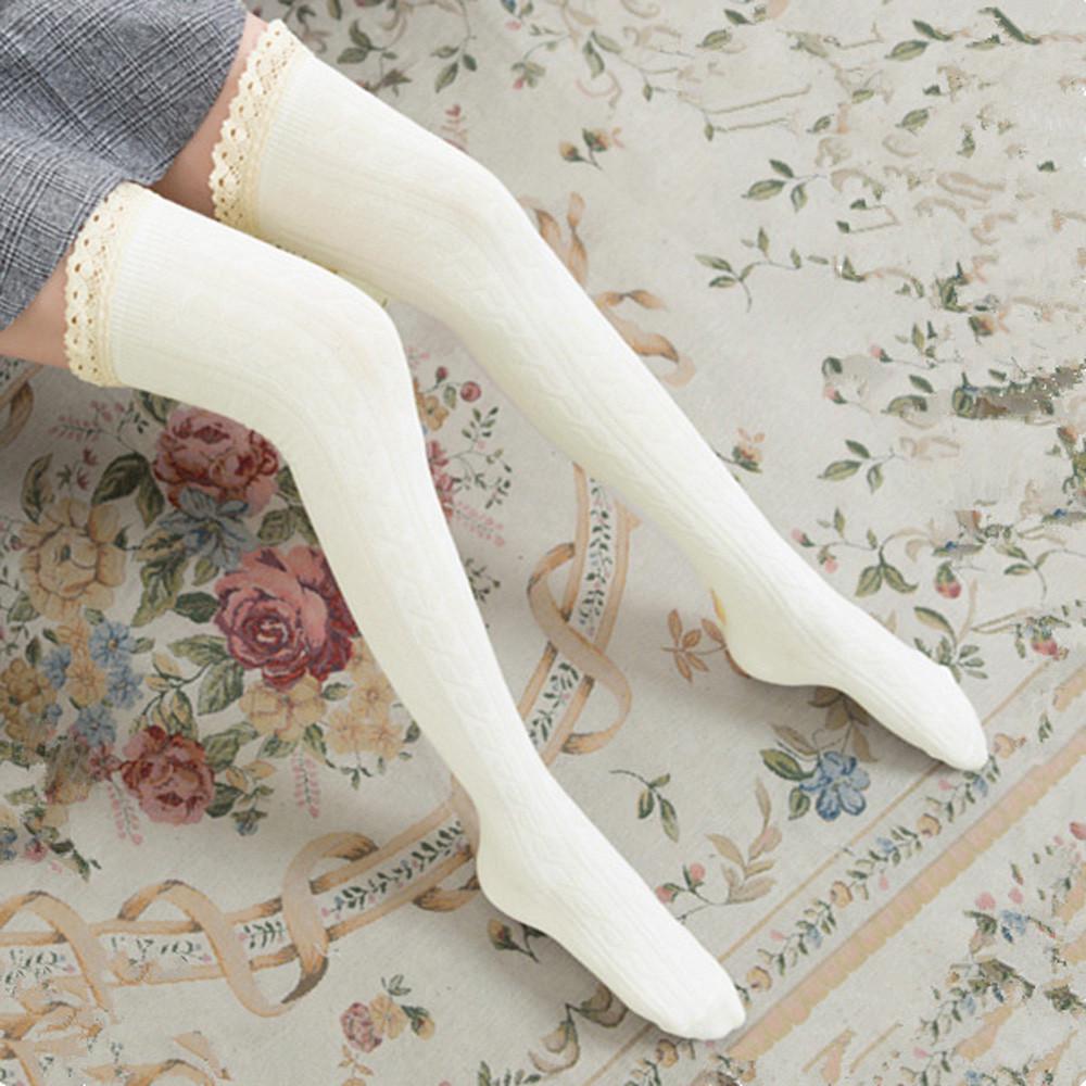 Women Over The Knee Long Socks Lace Thigh High Stocking Socks