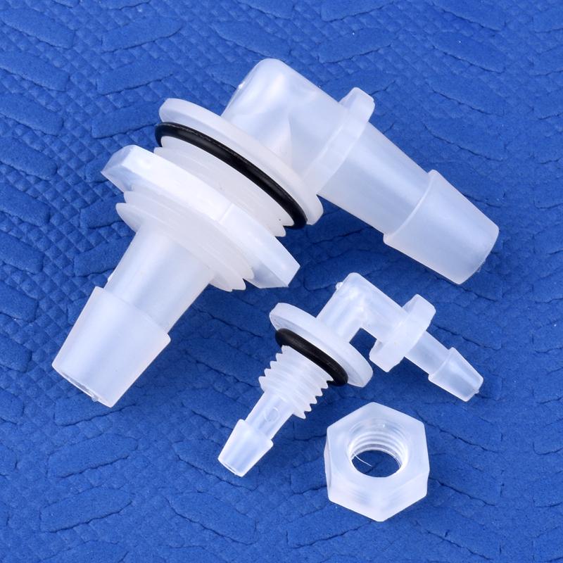 PP Pagoda Elbow Connector With Nut O-Ring M6~G1/2 To 2.4-11.1mm Thread Irrigation Aquarium Tank Adapter Irrigation Water Hose Joint