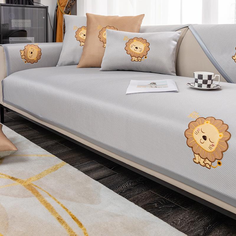 

Ice Silk Sofa Cushion Summer Light Luxury Simple Modern High-End Sofa Cover Non-Slip Mat Seat Cushion Cover Towel 70*70cm