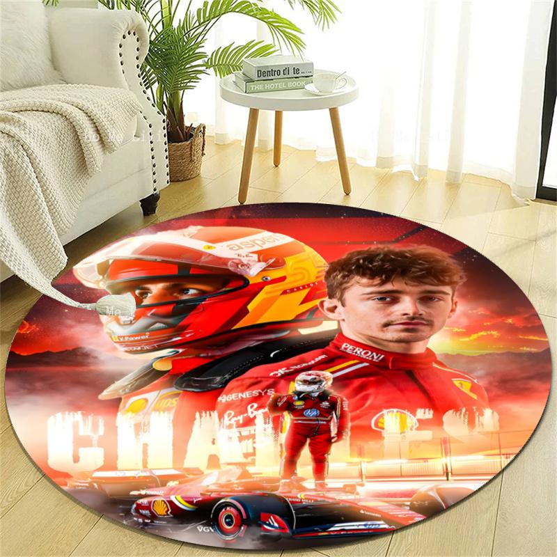Personalized Charles Leclerc Round Chair Office Rug - Perfect for Mat, Office Chair & More - Ideal Gift for Birthdays and Holidays