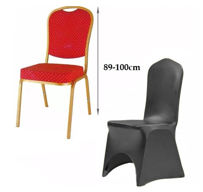 Cover For Elastic Chair, Black Metallic, Durable, Premium Banquet