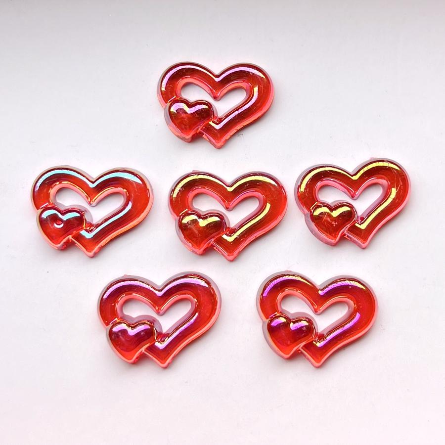 

25 ультра ярких цветов AB со стразами «Любовь» с плоской задней частью, декоративный альбом «сделай сам», ювелирные серьги, подарочные декоративные акриловые хрустальные стразы красный