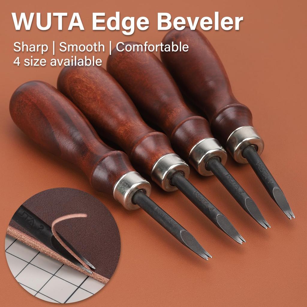 WUTA Edge Leather Craft for Leather Crafts and for Chamfering Set of 1mm Scraper, Tool, Crafts, Leather, 3, 0.8mm + + 1.2mm