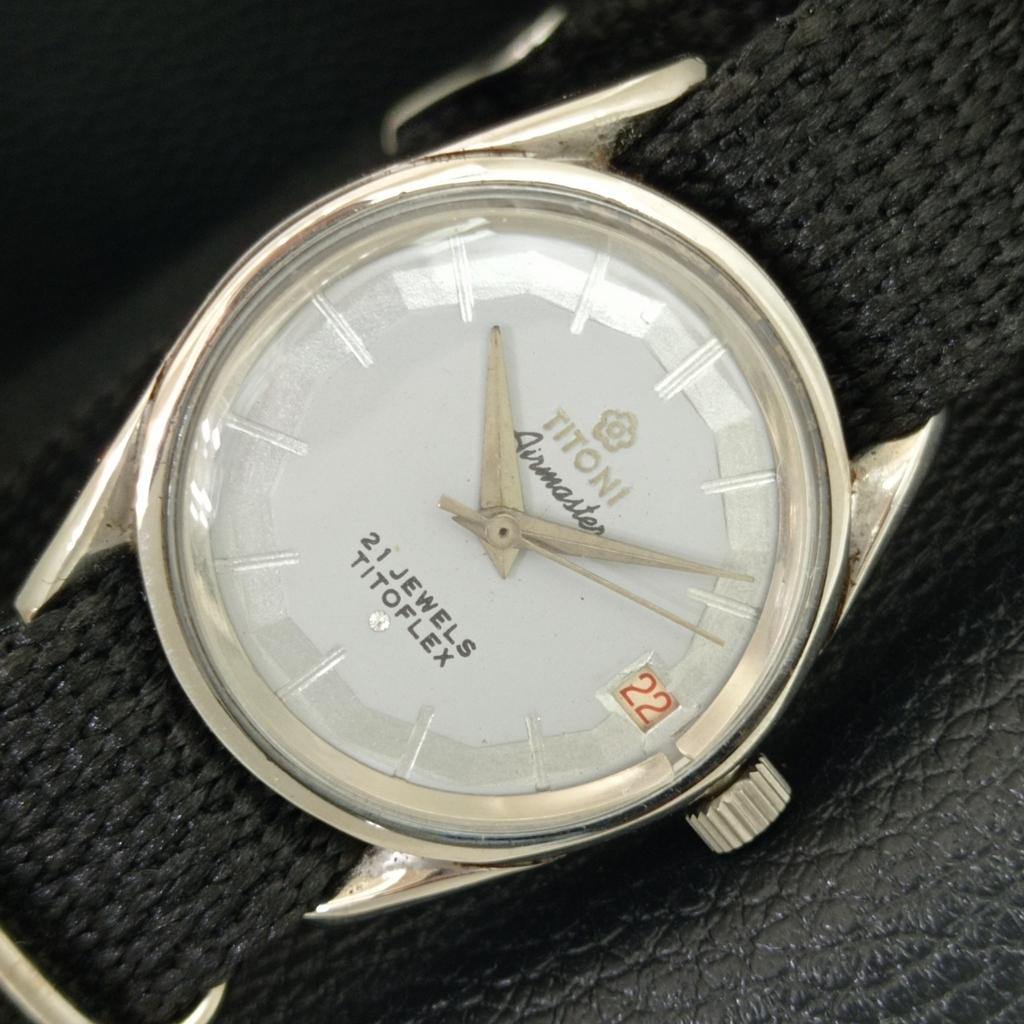 

TITONI AIRMASTER TITOFLEX VINTAGE HAND-WINDING 2409 SWISS MENS WATCH a705139-1