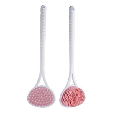Brosse de bain à long manche en silicone pour le dos