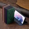 Luxus 3D Tier Leder Handy Brieftasche Hülle Buch Ständer Für iPhone 17 16 Pro Max Samsung Xiaomi Redmi Note 14 Honor Oppo Magnetischer Kartenhalter Klapphülle