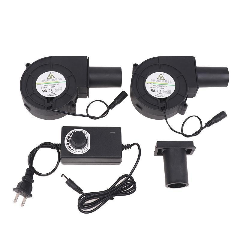 220V'den 12V'a Ayarlanabilir Blower Fan Büyük Hava Hacimli Turbo Fan Dış Mekan Kamp Barbekü Pişirme Kömür Başlatıcı İçin