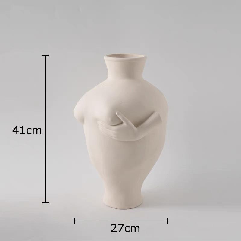 Abstract Art Character Chest Ceramic Vase Desk Decoration Flowers Arrangement Human Body Breast Vases Room Aesthetic Decor