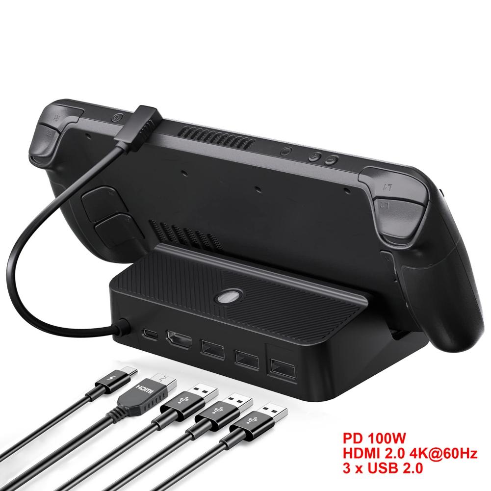 

Док-станция Steam 5-в-1 для зарядки Valve Steam Deck с выходом HDMI TV 4K@60 Гц NO RJ45/Ethernet input