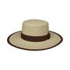 French Cream Beige And Brown Woven Flat Top Top Hat Women'S Summer Sun Protection Sunshade Vacation Beach Wide Brim Straw Hat