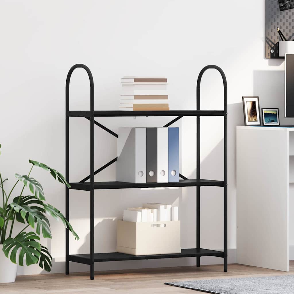 Bookshelf Black Oak Effect 80 x 30 x 109 cm Engineered Wood