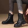 New Women's 2026 Autumn/Winter Collection Thick Bottom and Velvet Retro Middle Boots British Style Short Boots for Women