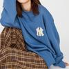 New MLB Old Flower Sweatshirts Unisex Blue 3AMTM0114-50BLD