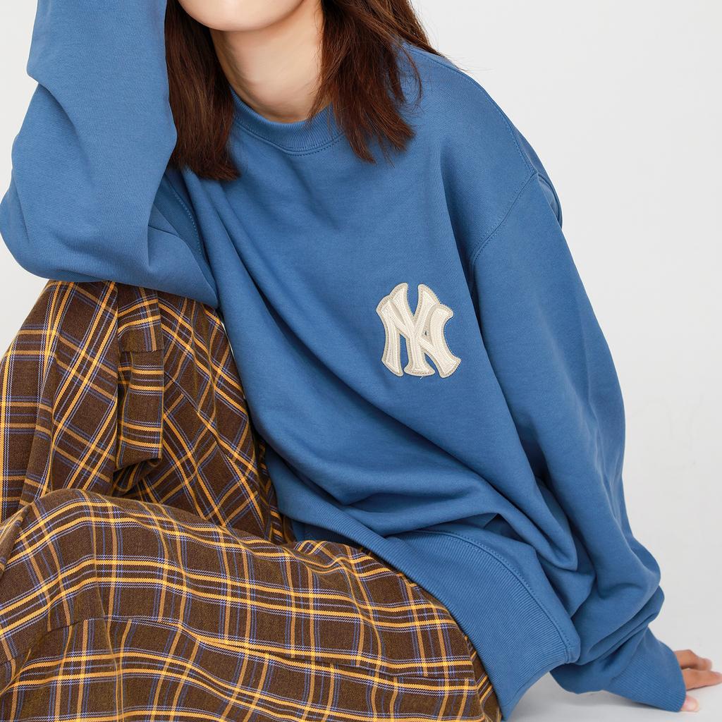 New MLB Old Flower Sweatshirts Unisex Blue 3AMTM0114-50BLD