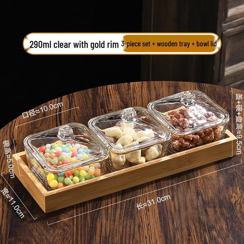 Glass Divided Fruit Plate Set