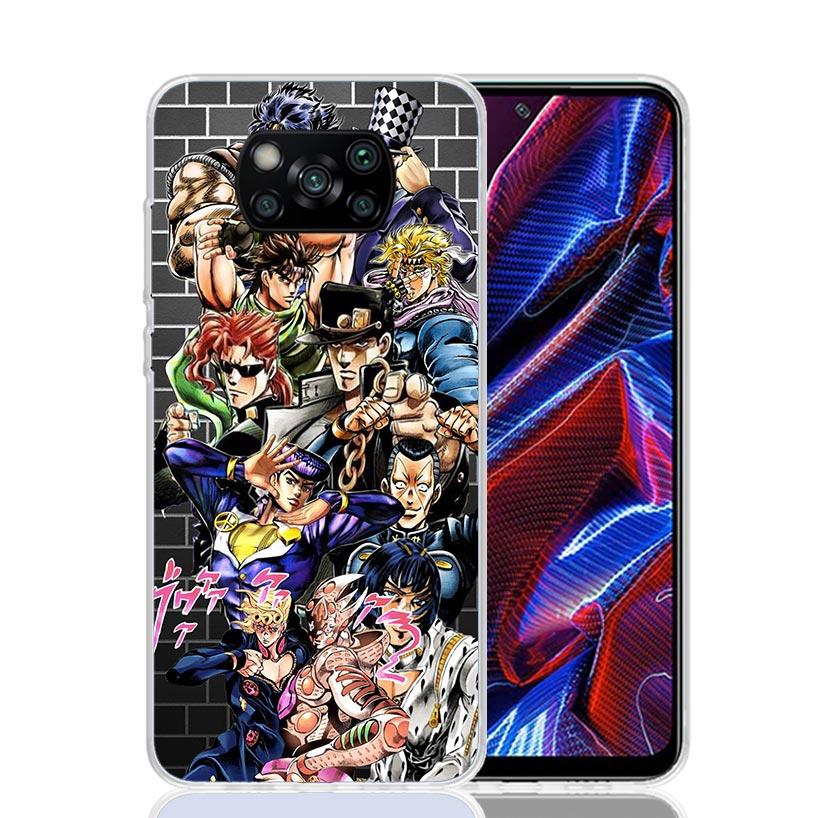 Anime JoJo Bizarre Adventure Case Phone Cover for Xiaomi Poco X3 Nfc X5 X6 X7 X4 Gt F7 Ultra F6 F5 Pro F4 F3 M5S M5 M4 M3 5G Tre